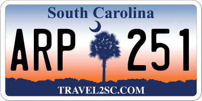 SC license plate ARP251