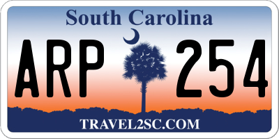 SC license plate ARP254