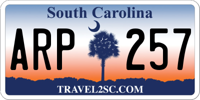 SC license plate ARP257