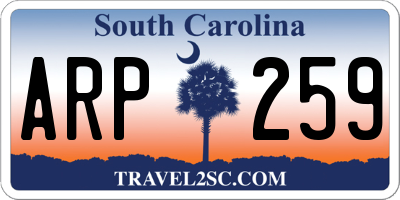 SC license plate ARP259