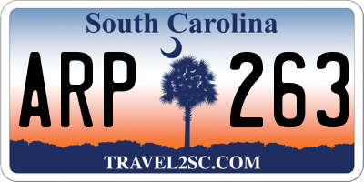SC license plate ARP263