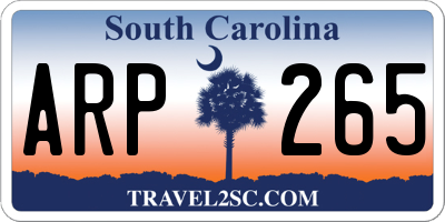SC license plate ARP265