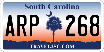 SC license plate ARP268