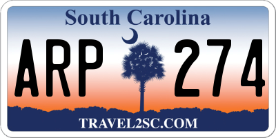 SC license plate ARP274