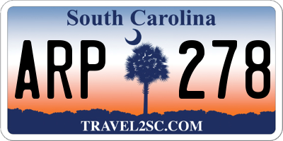 SC license plate ARP278