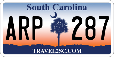 SC license plate ARP287