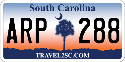 SC license plate ARP288