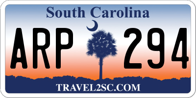 SC license plate ARP294