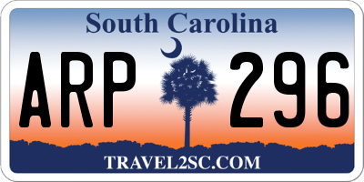 SC license plate ARP296