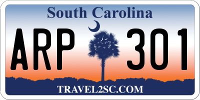 SC license plate ARP301