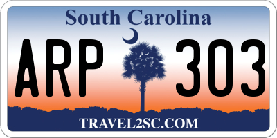 SC license plate ARP303