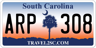 SC license plate ARP308