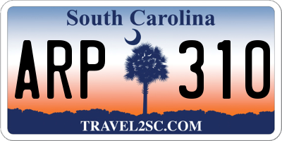 SC license plate ARP310