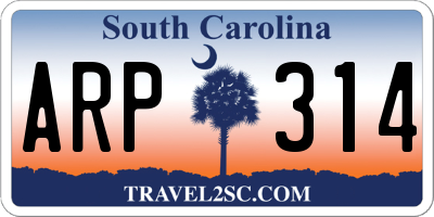SC license plate ARP314