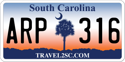 SC license plate ARP316