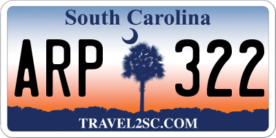 SC license plate ARP322