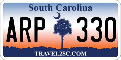 SC license plate ARP330