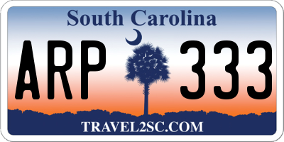 SC license plate ARP333
