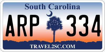 SC license plate ARP334
