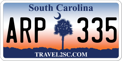 SC license plate ARP335