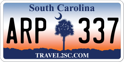 SC license plate ARP337