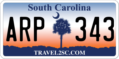 SC license plate ARP343