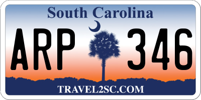 SC license plate ARP346