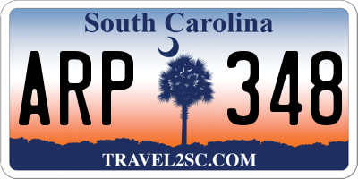 SC license plate ARP348