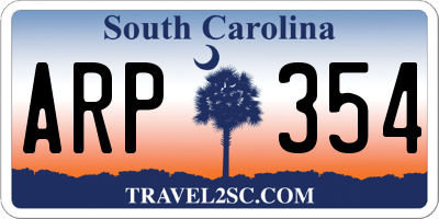 SC license plate ARP354
