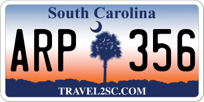 SC license plate ARP356