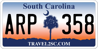SC license plate ARP358