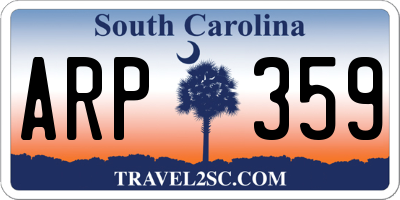 SC license plate ARP359