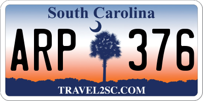SC license plate ARP376
