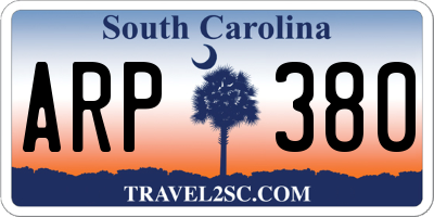 SC license plate ARP380