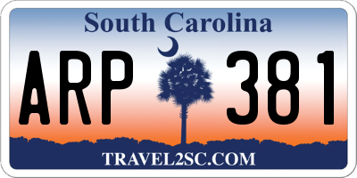 SC license plate ARP381
