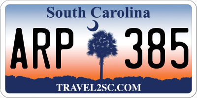 SC license plate ARP385