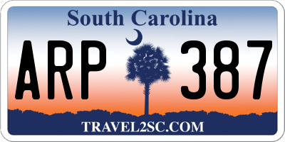 SC license plate ARP387