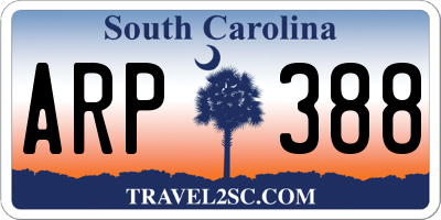 SC license plate ARP388