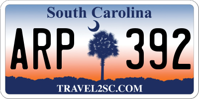 SC license plate ARP392