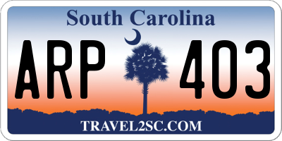 SC license plate ARP403