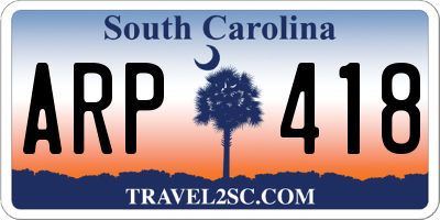 SC license plate ARP418