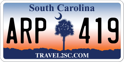 SC license plate ARP419