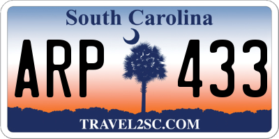 SC license plate ARP433