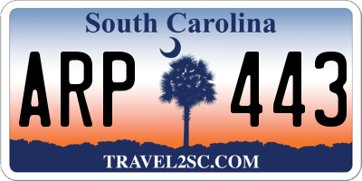 SC license plate ARP443