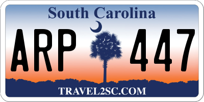 SC license plate ARP447