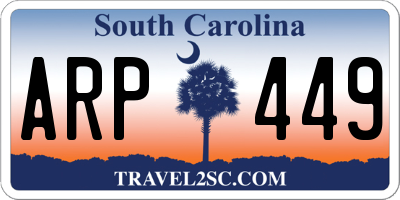 SC license plate ARP449