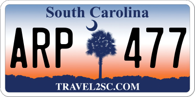 SC license plate ARP477