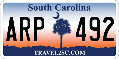 SC license plate ARP492