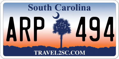 SC license plate ARP494