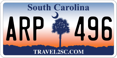 SC license plate ARP496